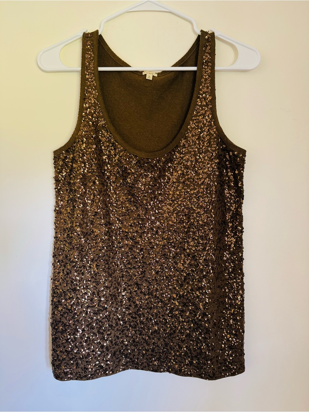 J. Crew Bronze/Brown Sequin Sleeveless Top, Size S